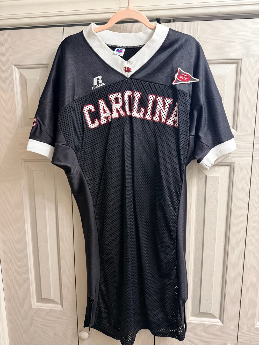 Russell Athletic 'Carolina' Black Mesh Jersey Dress